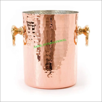 Copper Ice Bucket With Brass Handle