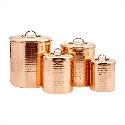Metal Hammered Copper Canister