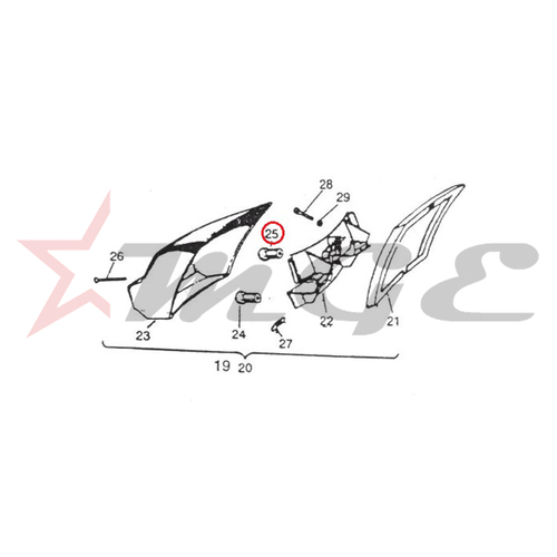 Vespa PX LML Star NV - Rear For Protection Bumper Plain Washer - Reference Part Number - #S-3056