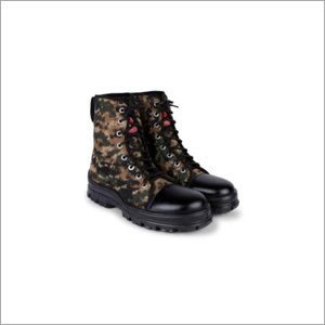 Leather Camouflage Print Jungle Boots