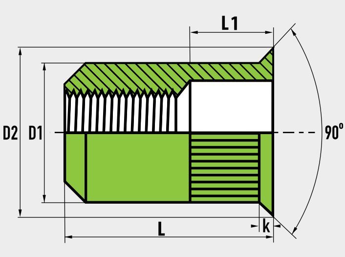 Blind Rivet Nut Countersunk