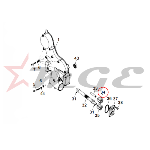 Driven Gear, Scavenge Pump For Royal Enfield - Reference Part Number - #500605/4, #500605/A