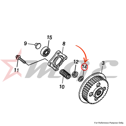 Washer, 14.1x29x2.8 For Honda CBF125 - Reference Part Number - #90501-KPT-A00