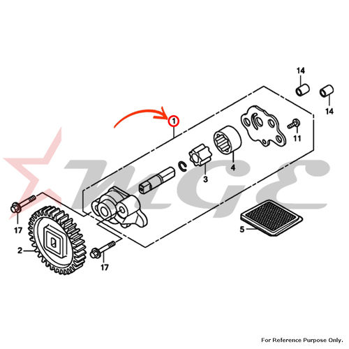 Pump Assy., Oil For Honda CBF125 - Reference Part Number - #15100-KTE-910