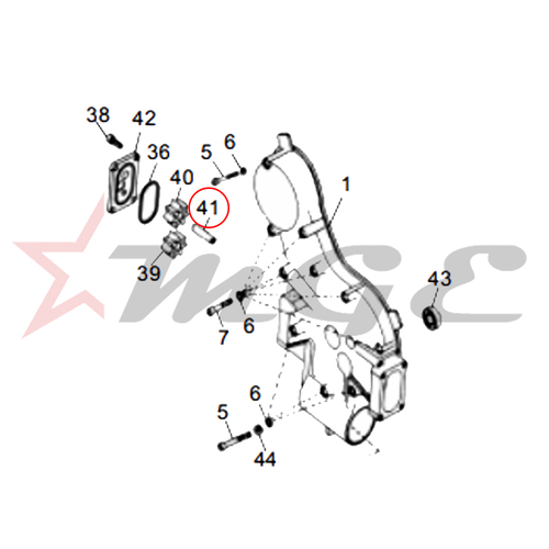 Spindle, Driven Gear Feed Pump For Royal Enfield - Reference Part Number - #500604/A