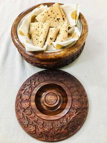 Floral Carved, Chapati Box By CHOPRA TRADING CO