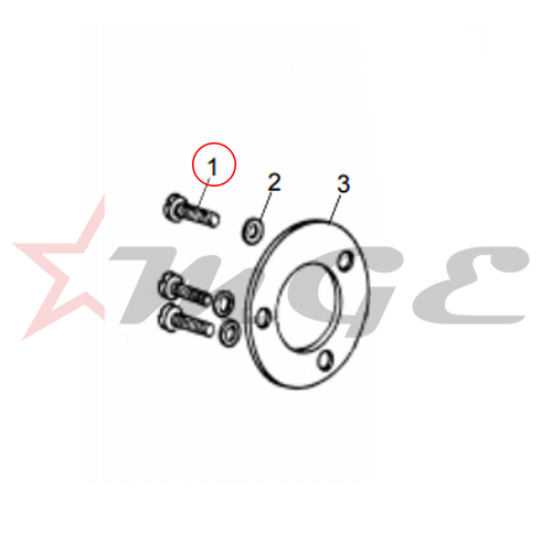 Slotted Raised Screw CH.HD. Screw For Royal Enfield - Reference Part Number - #140160/3, #140160