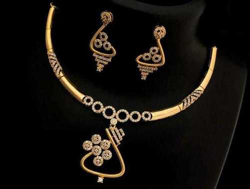 Designer Real Diamond Necklace Set