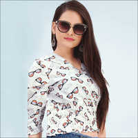 Multi-color Designer Polyester Top - Cotton Slub, Xs-xl Size Range | Adorable Elastic Work, All-season Printed Attire