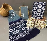 Batik Printed Cotton Suit With Cotton Duptta