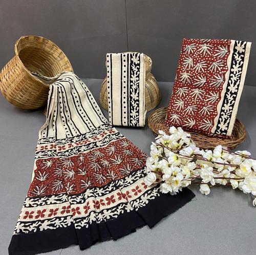 Spring Pure Cotton Hand Block Printed Unstitched Suits