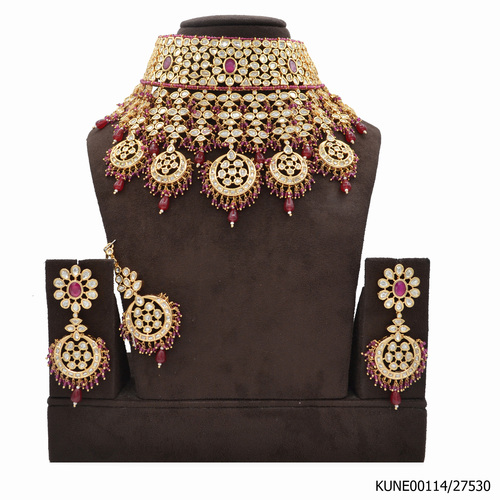 Kundan Necklace Set With Maang TIkka