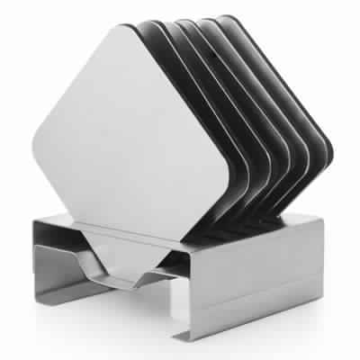 Stainless Steel Square Coaster Set (4 By KING INTERNATIONAL