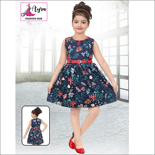 baby wish Girl Dress Knee Length Frock Floral Prints Girls Flutter Wings  Sleeve Dress Girls Cotton Frock TOP Fusia Lily Floral Frocks  Amazonin  Clothing  Accessories