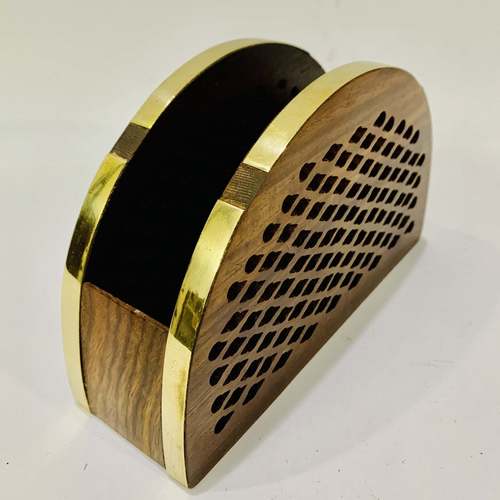 D Net, Napkin Holder with Brass Inlay