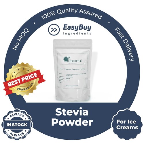 Stevia Sweetener For Ice Creams - Pure Stevia Extracts, 5 Kg Packet, Brown Powder Form | Non Prescription, Raw Processing, 12 Months Shelf Life