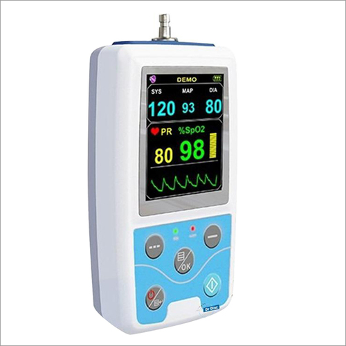 Ambulatory Blood Pressure Monitor - ABS Plastic 10x5x2 cm 1kg | Color LCD Display Rechargeable Battery 0-280mmHg Measurement Range CE FDA Compliance
