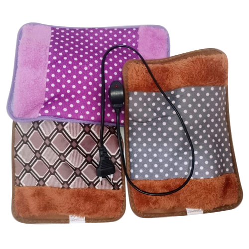 Electric Hot Water Bag - 1 Litre Rectangular Shape, Multicolor Design