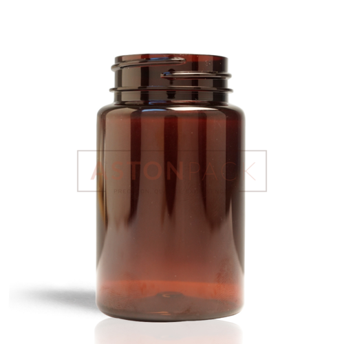 PET Tablet / Capsule Round Amber Packer Bottle - 75ml