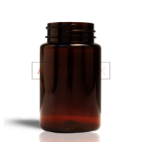 PET Tablet / Capsule Round Amber Packer Bottle - 75ml