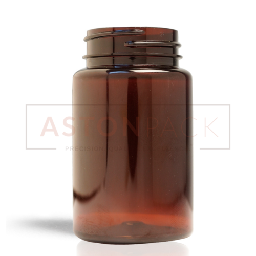 PET Tablet / Capsule Round Amber Packer Bottle - 120ml