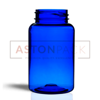 PET Tablet / Capsule Round Blue Packer Bottle - 120ml