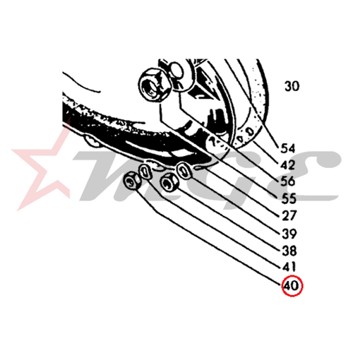 Lambretta GP 150/125/200 - Chaincase Magneto Housing Stud Nut - Reference Part Number - #82108010