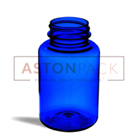 PET Tablet / Capsule Round Blue Packer Bottle - 175ml