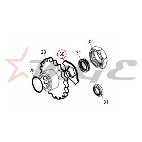 Lock Washer For Royal Enfield - Reference Part Number - #111161/1 - Material: As Per Photo