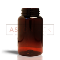 PET Tablet / Capsule Round Amber Packer Bottle - 250ml