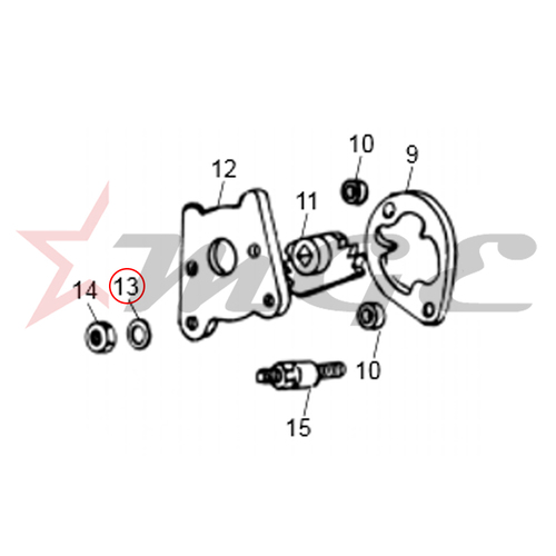 Washer For Stop Plate, Foot Control Royal Enfield - Reference Part Number - #150209