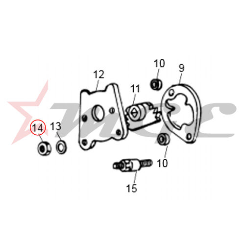 As Per Photo Nut For Stop Plate, Foot Control Royal Enfield - Reference Part Number - #140369/1