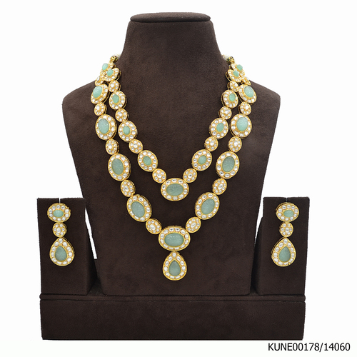 Kundan Long Necklace Set 2 Layered