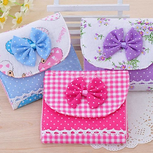 Sanitary Pad Pouch Girls Bow Sanitary Pad Pouch For Travel