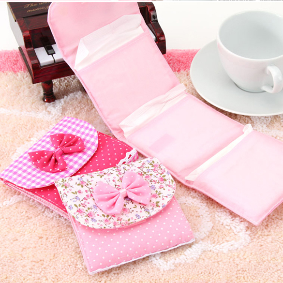 Sanitary Pad Pouch Girls Bow Sanitary Pad Pouch For Travel