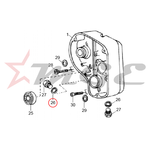 Copper Washer For End Cover Gear Box Royal Enfield -Reference Part Number - #144845/A, #144601