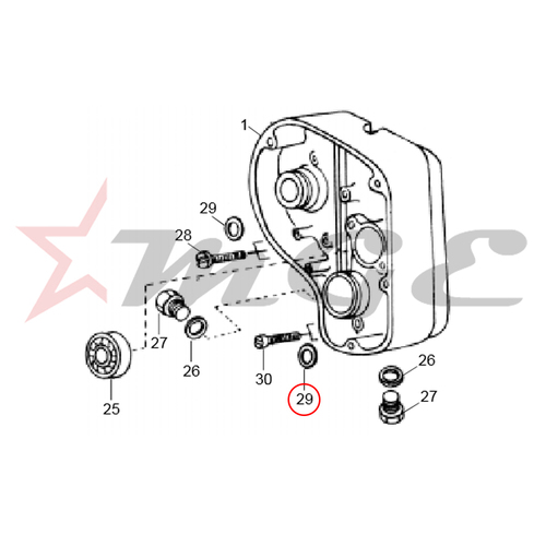 Aluminium Washer For End Cover Gear Box Royal Enfield - Reference Part Number - #143078/1
