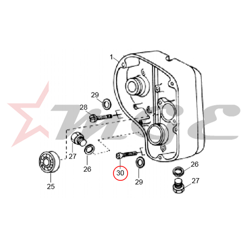 Screw, Long For End Cover Gear Box Royal Enfield - Reference Part Number - #111053/3