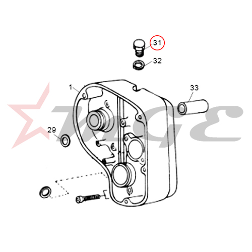 Hex Head Screw Plug For End Cover, Gear Box Royal Enfield - Reference Part Number - #145234/A