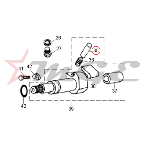 Plunger, Pawl For Royal Enfield - Reference Part Number - #140332/B