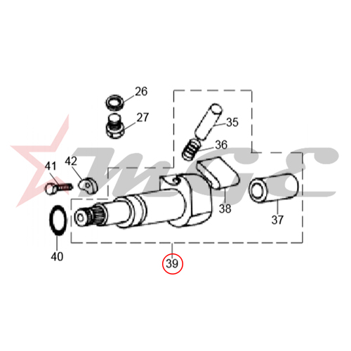 Spindle, Foot Starter For Royal Enfield - Reference Part Number - #111152/A, #140337