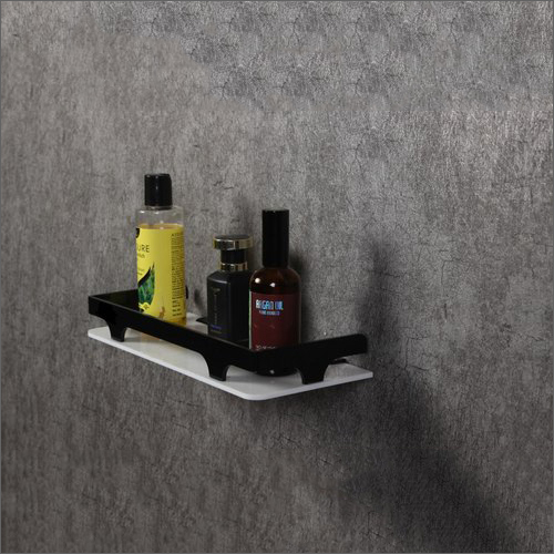 White Acrylic Wall Mounted Bathroom Shelf