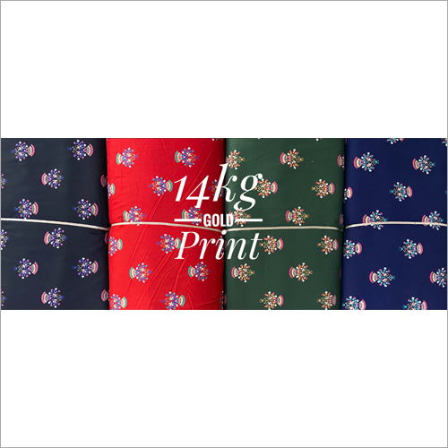 Suit Gold Printed Rayon Fabric