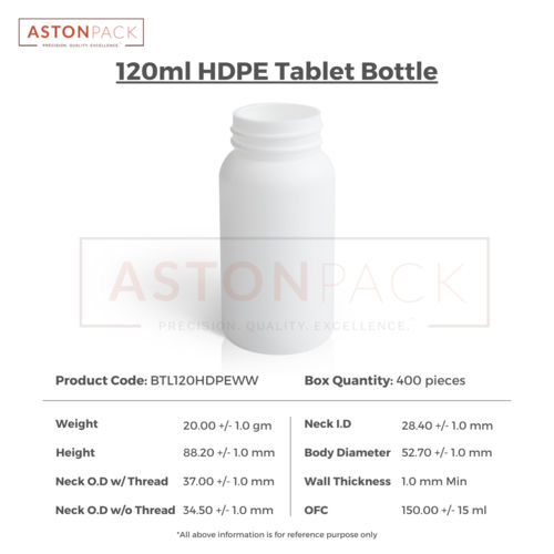 HDPE Plastic Tablet & Capsule Bottle