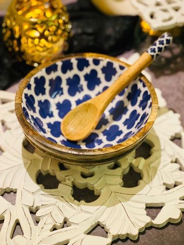 Aqua Blue, Designer Bowl and Spoon