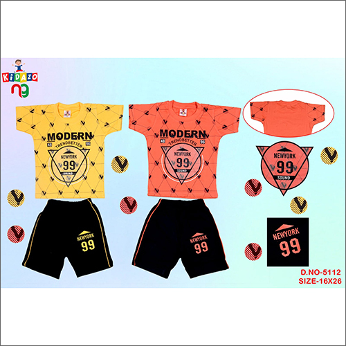 Kids Printed  Round Neck Baba Suit