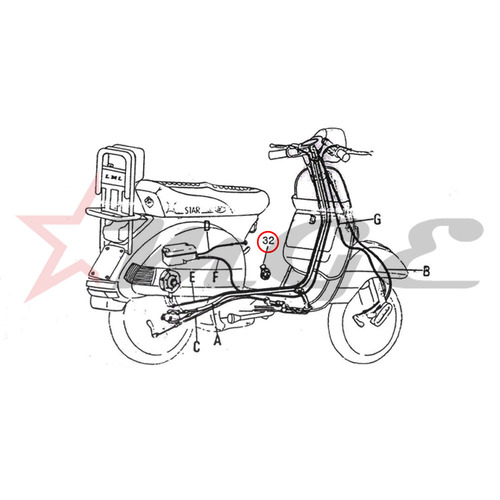 Vespa PX LML Star NV - Grommet - Reference Part Number - #C-4704424