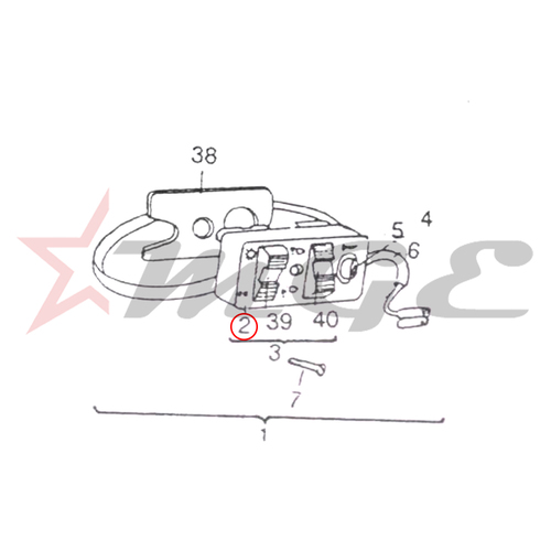 Vespa PX LML Star NV - Hand Light Switch Casing - Reference Part Number - #C-1707413