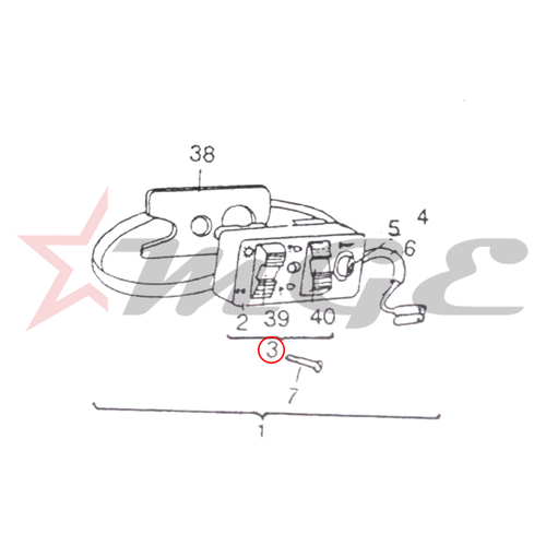 Vespa PX LML Star NV - Light Switch Without Horn Switch - Reference Part Number - #C-3709183
