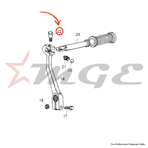 Pivot Pin For Royal Enfield - Reference Part Number - #143199/B